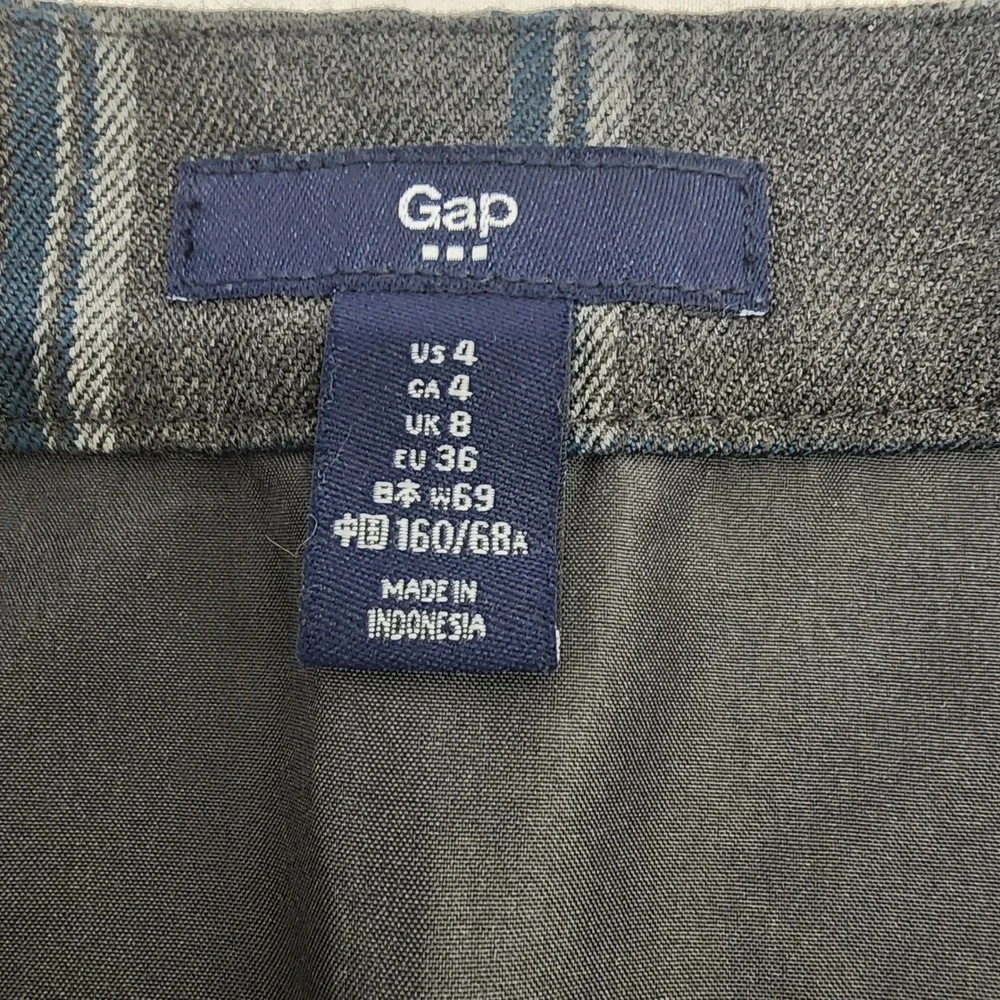 Gap Plaid‎ Mini Skirt Women's Size 4 Gray Blue Career Casual School